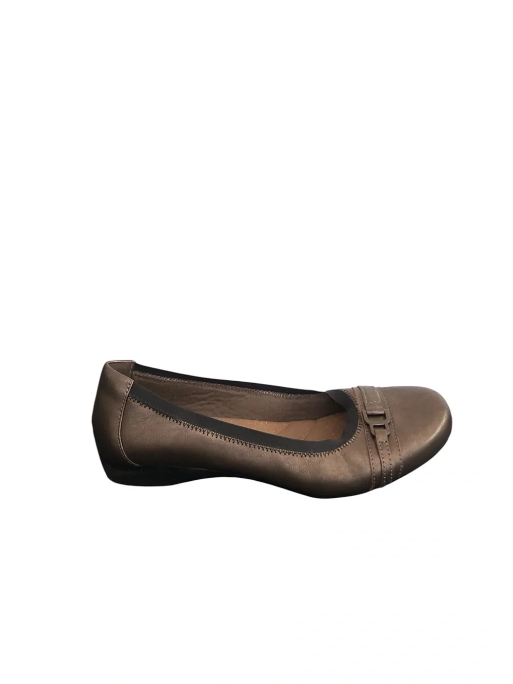 Clarks Womens Cushion Soft Collection Bronze Leather Ballet Flats Size 8.5
